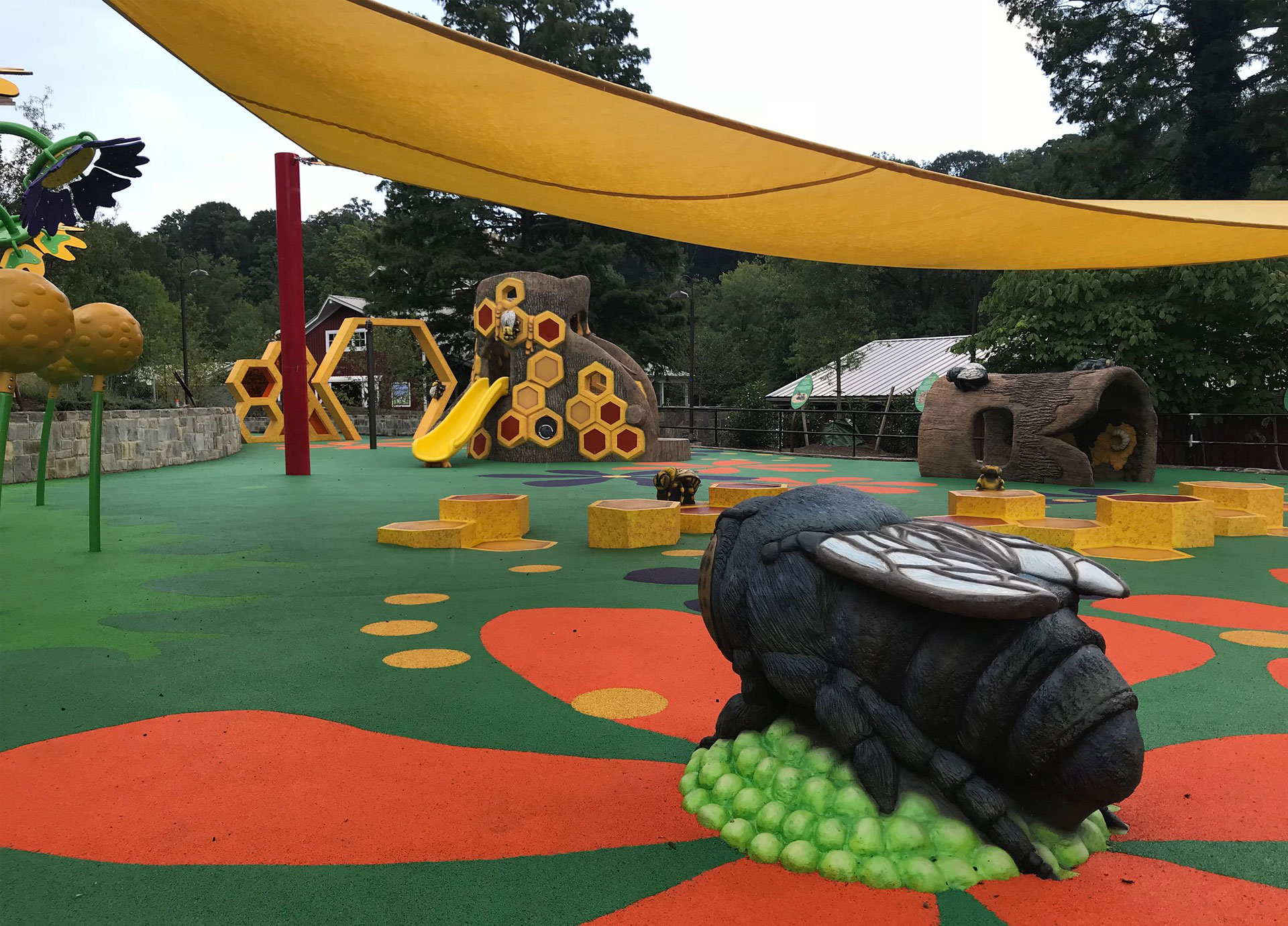 A playground with a variety of sensory experiences
