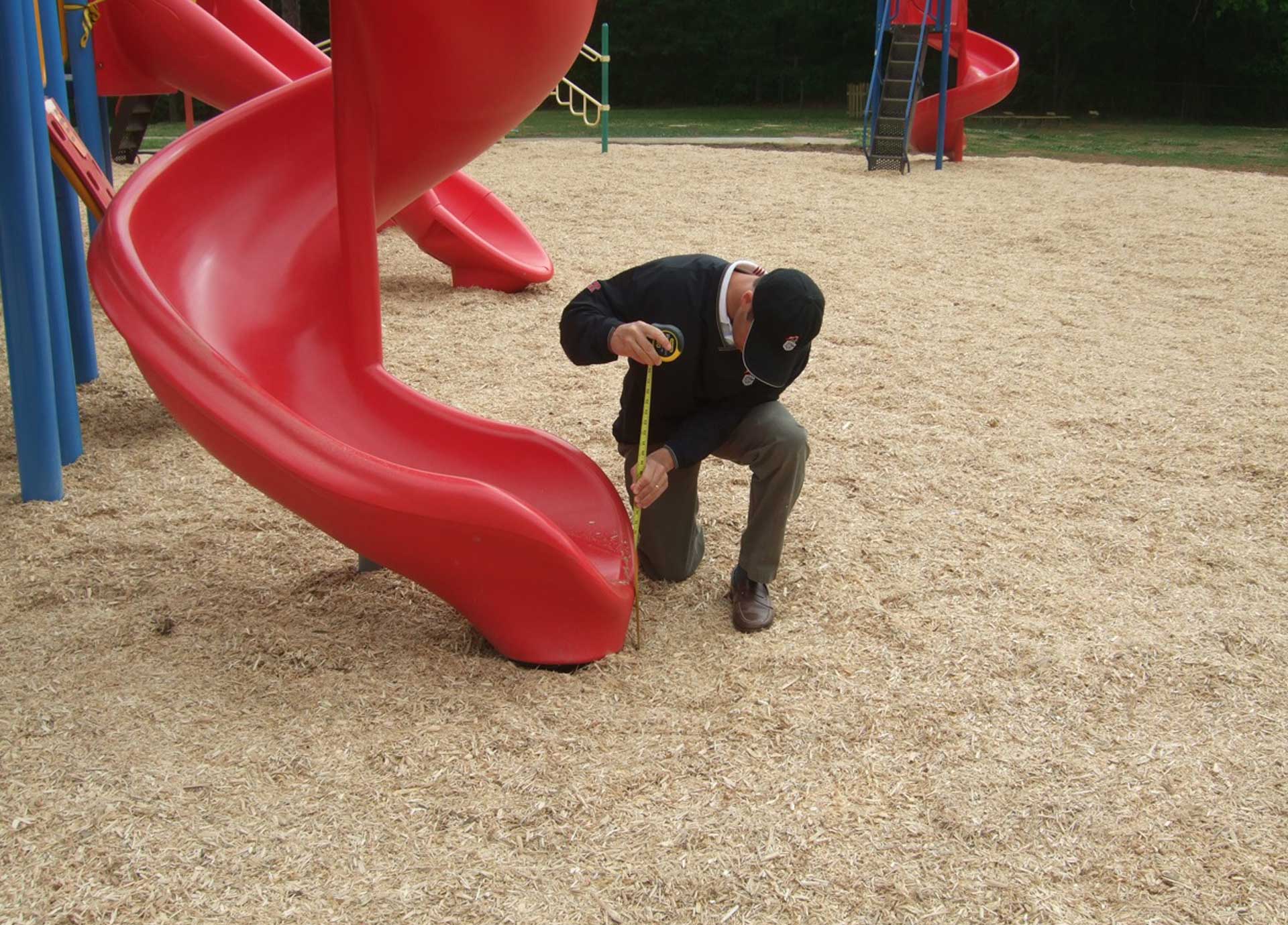 Inspection of playground surfacing